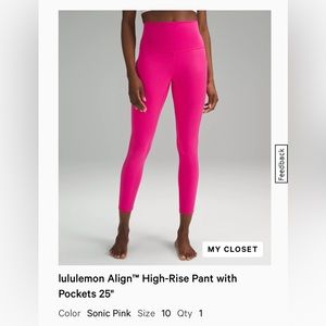 Align pant with pockets - sonic pink